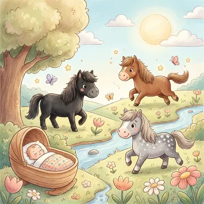 All the Pretty Little Horses Illustration