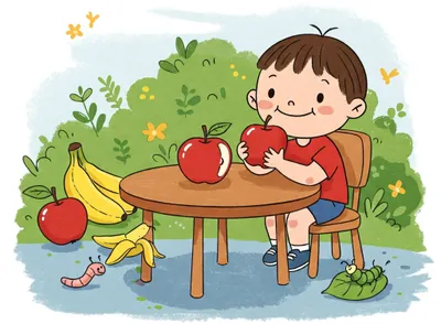 Apples and Bananas Illustration
