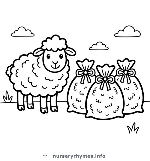 Baa Baa Black Sheep coloring page to print