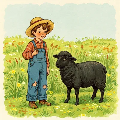 Baa Baa Black Sheep Illustration