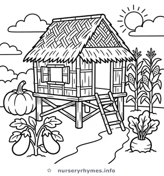 Bahay Kubo coloring page