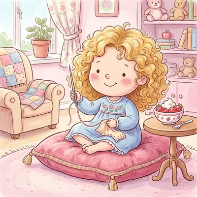 Curly Locks Illustration