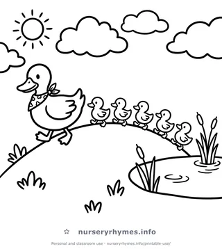 Five Little Ducks coloring page