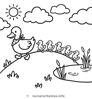 Five Little Ducks coloring page