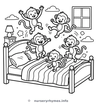 Five Little Monkeys coloring page