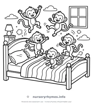 Five Little Monkeys coloring page
