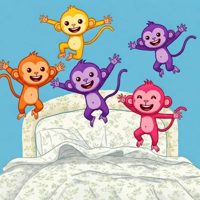 Five Little Monkeys Illustration