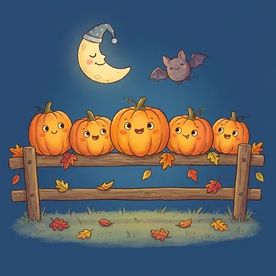 Five Little Pumpkins Illustration