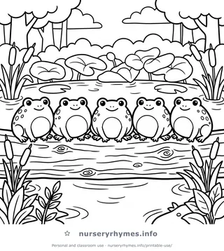 Five Little Speckled Frogs coloring page