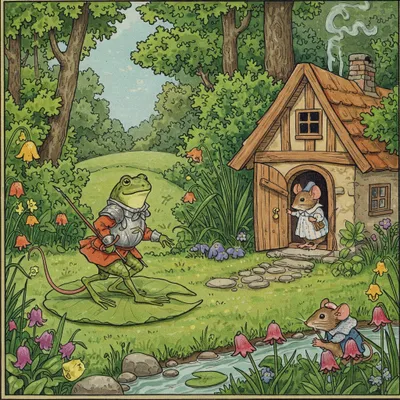 Frog Went A-Courting Illustration