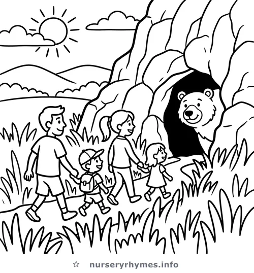 Going on a Bear Hunt coloring page to print