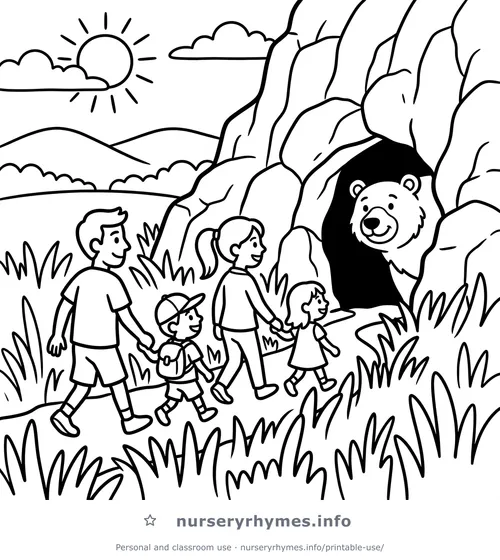 Going on a Bear Hunt coloring page to print