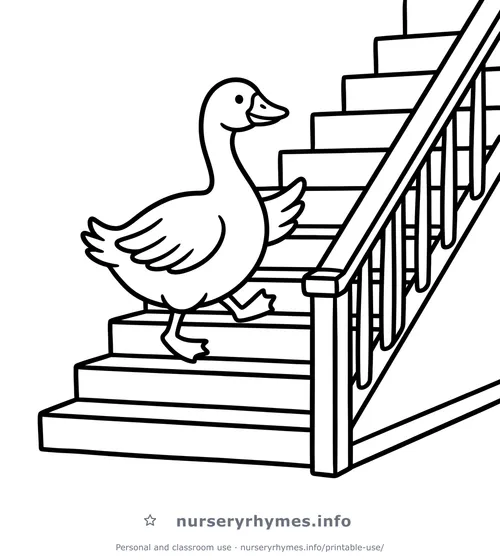 Goosey Goosey Gander coloring page to print