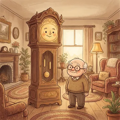 Grandfather's Clock Illustration