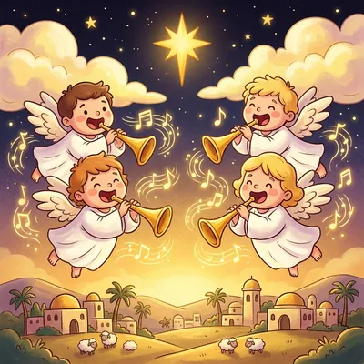 Hark! The Herald Angels Sing Illustration
