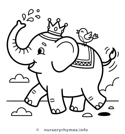 Hathi Raja Kahan Chale coloring page to print