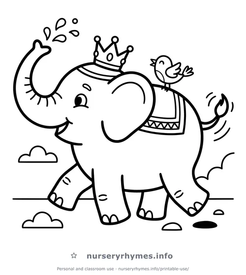 Hathi Raja Kahan Chale coloring page to print