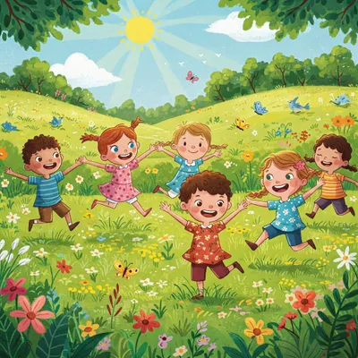 Here We Go Looby Loo Illustration