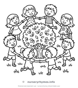 Here We Go Round the Mulberry Bush coloring page
