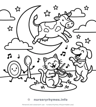 Hey Diddle Diddle coloring page