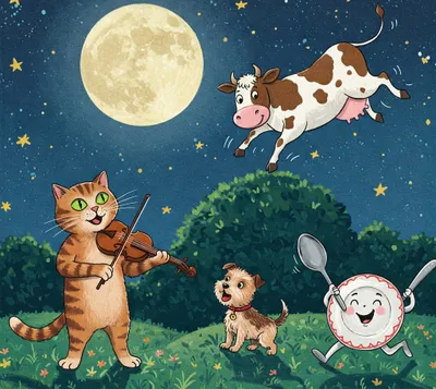 Hey Diddle Diddle Illustration