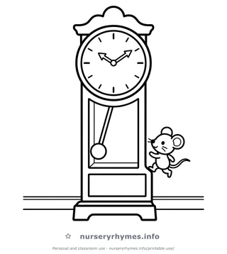Hickory Dickory Dock coloring page