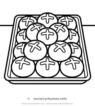 Hot Cross Buns coloring page