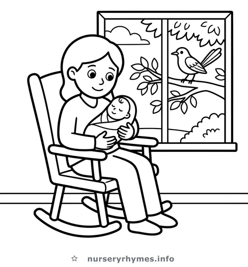 Hush Little Baby coloring page to print