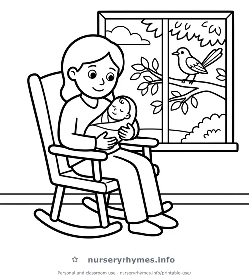 Hush Little Baby coloring page to print