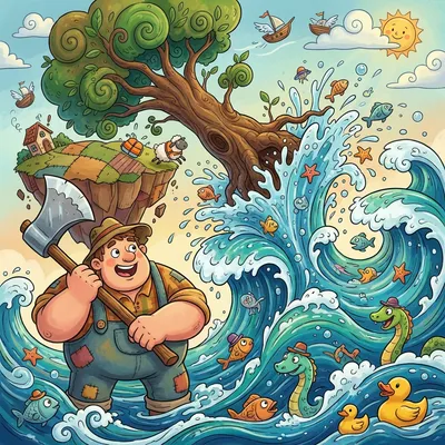 If All the Seas Were One Sea Illustration