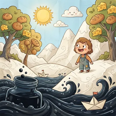 If All the World Were Paper Illustration