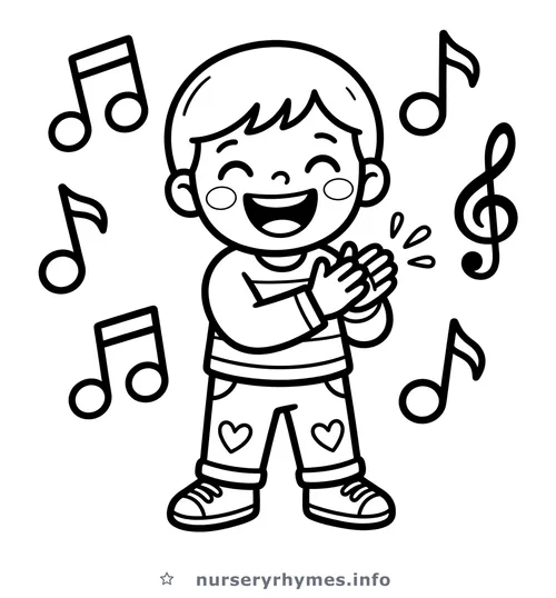 If You're Happy and You Know It coloring page to print