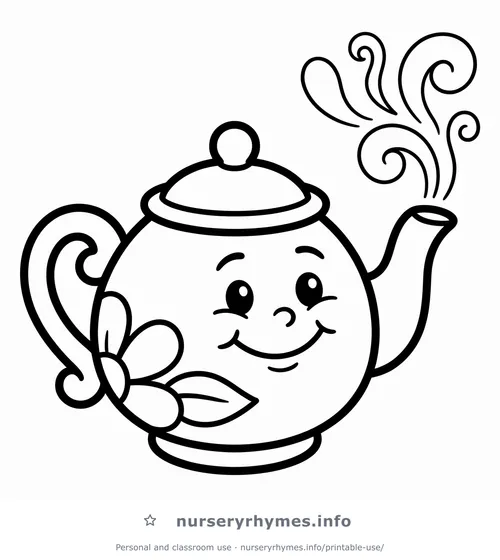 I'm a Little Teapot coloring page to print