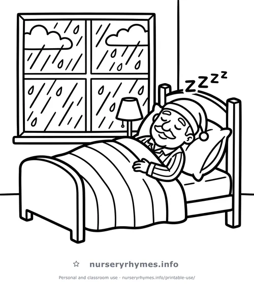 It's Raining, It's Pouring coloring page to print