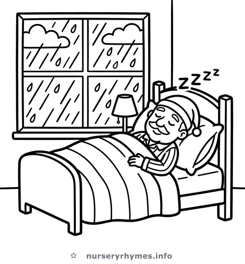 It's Raining, It's Pouring coloring page to print