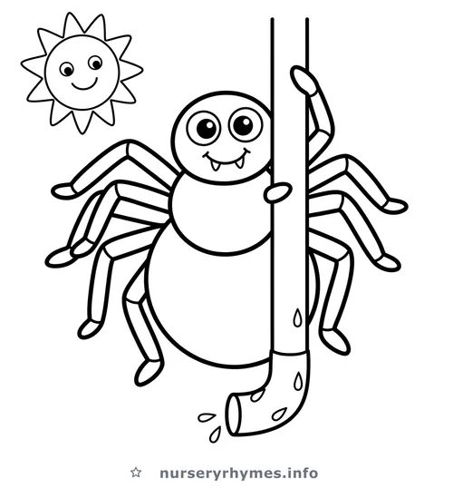 Itsy Bitsy Spider coloring page to print