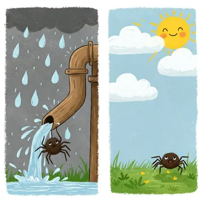 Itsy Bitsy Spider Illustration