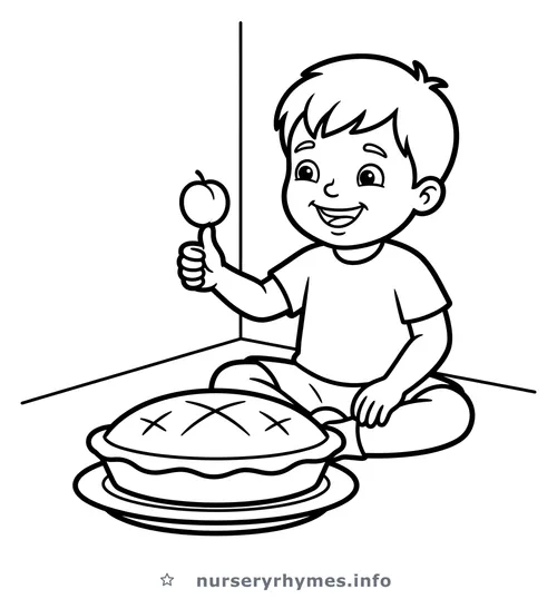 Little Jack Horner coloring page to print
