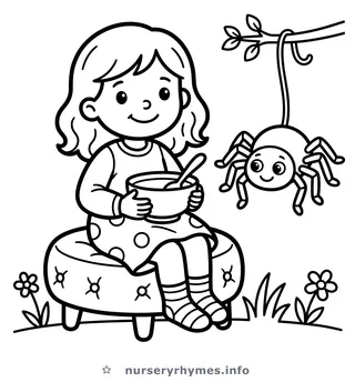 Little Miss Muffet coloring page