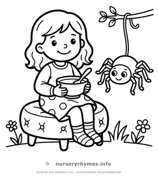 Little Miss Muffet coloring page