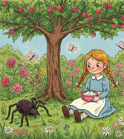 Little Miss Muffet Illustration