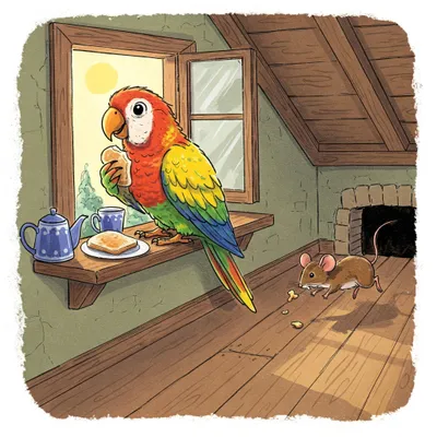 Little Poll Parrot Illustration