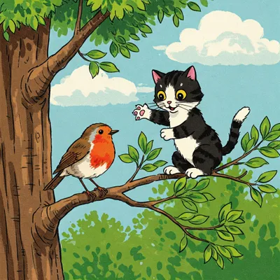 Little Robin Redbreast Illustration