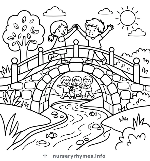 London Bridge Is Falling Down coloring page to print
