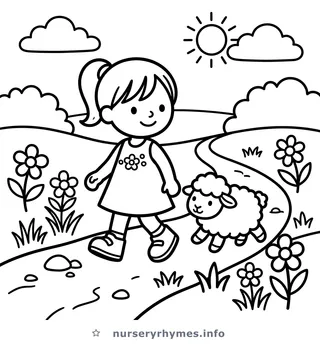 Mary Had a Little Lamb coloring page
