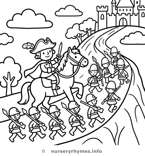 Oh, The Grand Old Duke of York coloring page to print