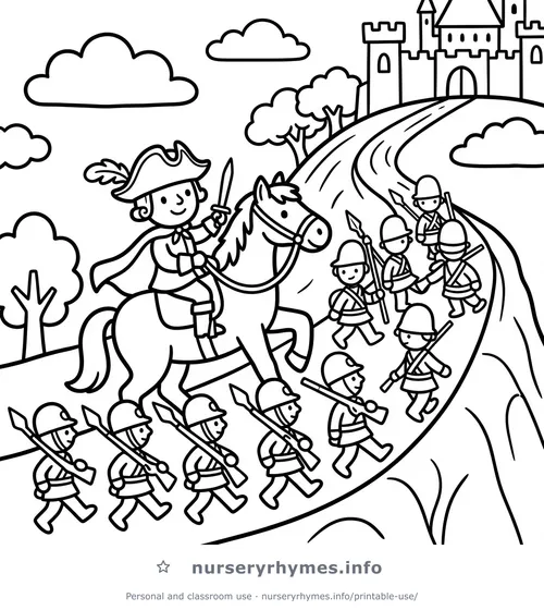 Oh, The Grand Old Duke of York coloring page to print