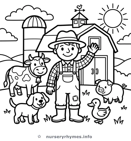 Old MacDonald Had a Farm coloring page to print