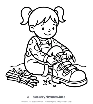 One, Two, Buckle My Shoe coloring page