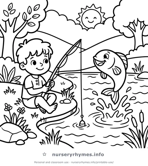 One, Two, Three, Four, Five coloring page to print